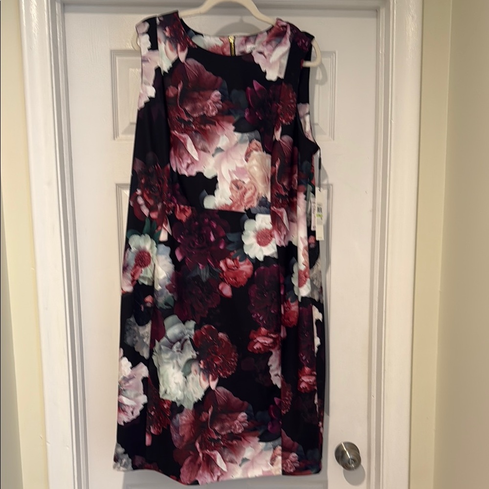 Calvin Klein Dark Floral Midi Dress